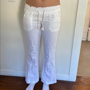 Roxy White Linen Pants